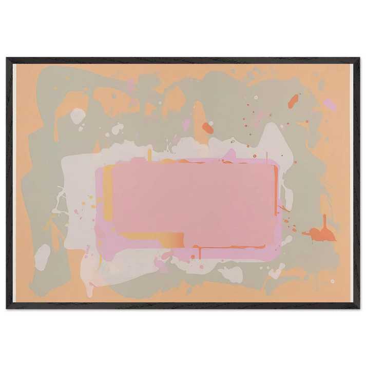 Yellow and Pink - 1971 - John Hoyland 70x100 cm / 28x40 inches Framed Art Print – Black Wooden Frame