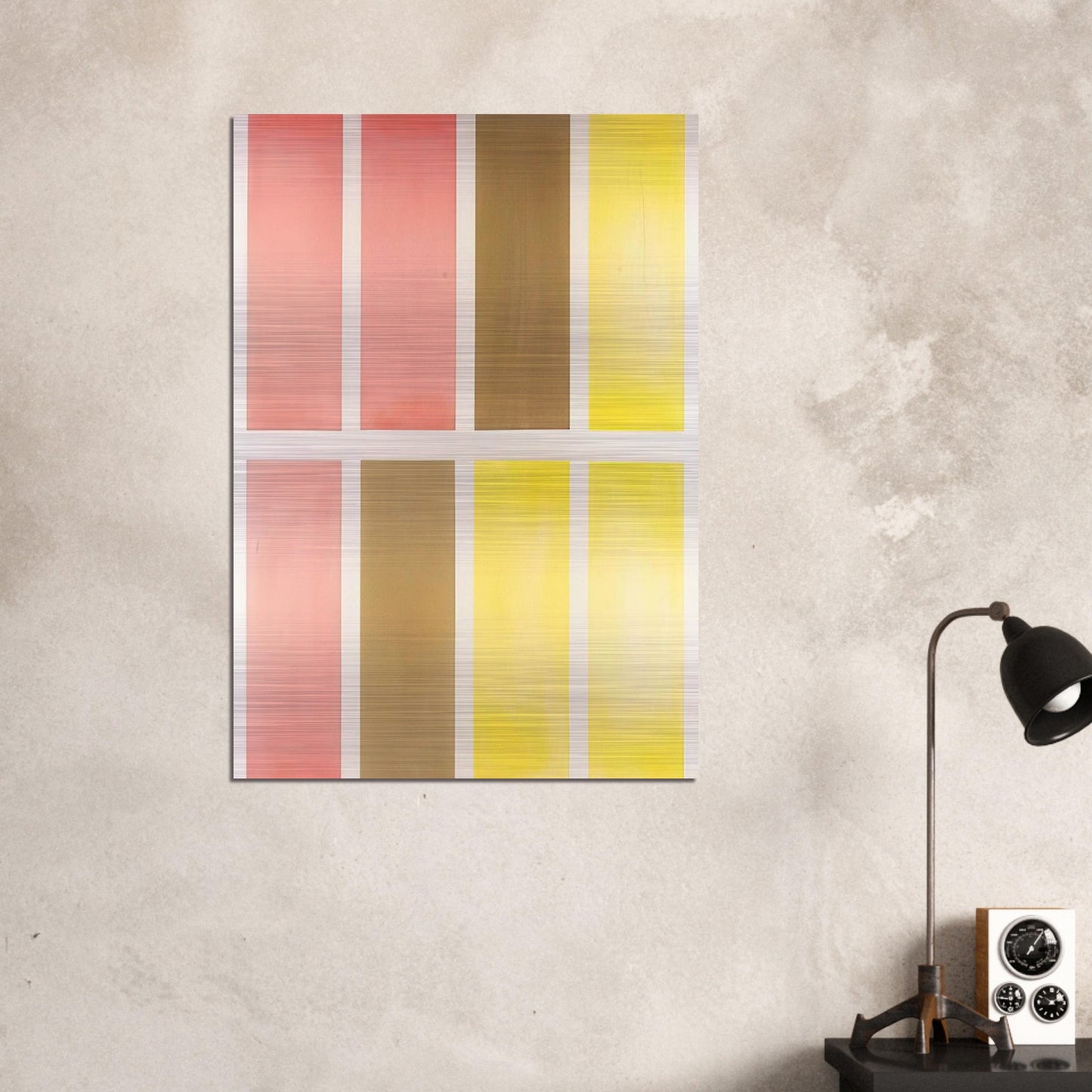 Untitled Red, Brown and Yellow - Abstract Expressionism - Mark Lancaster Brushed Aluminum Print - 70x100 cm / 28x40 inches | Mark Lancaster Aluminum Print | Mark Lancaster Prints
