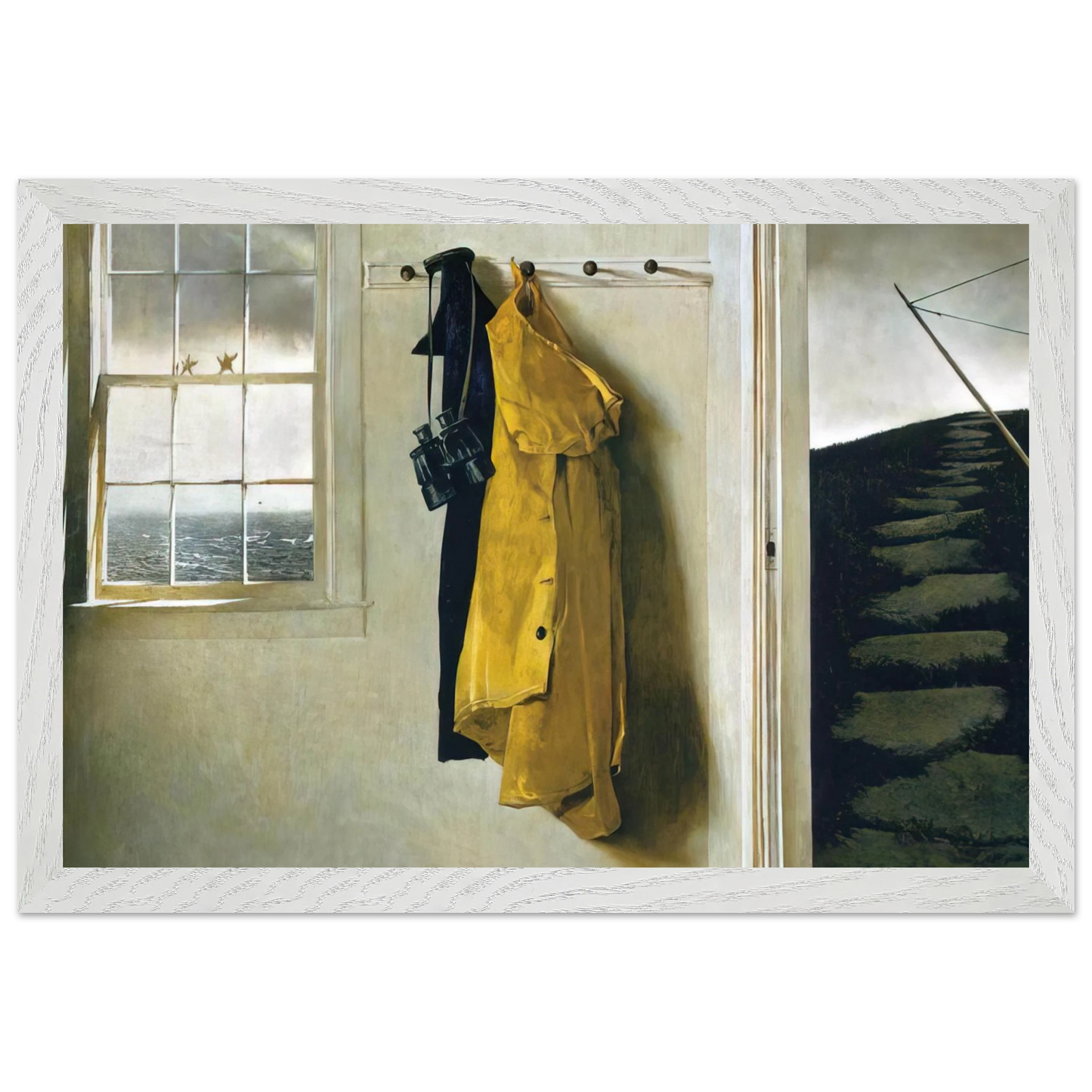 Andrew Wyeth - SQUALL Wall Art - 21x29.7 cm / 8x12" - Premium Wooden Framed Poster With Fine Art Paper-canvas - White frame