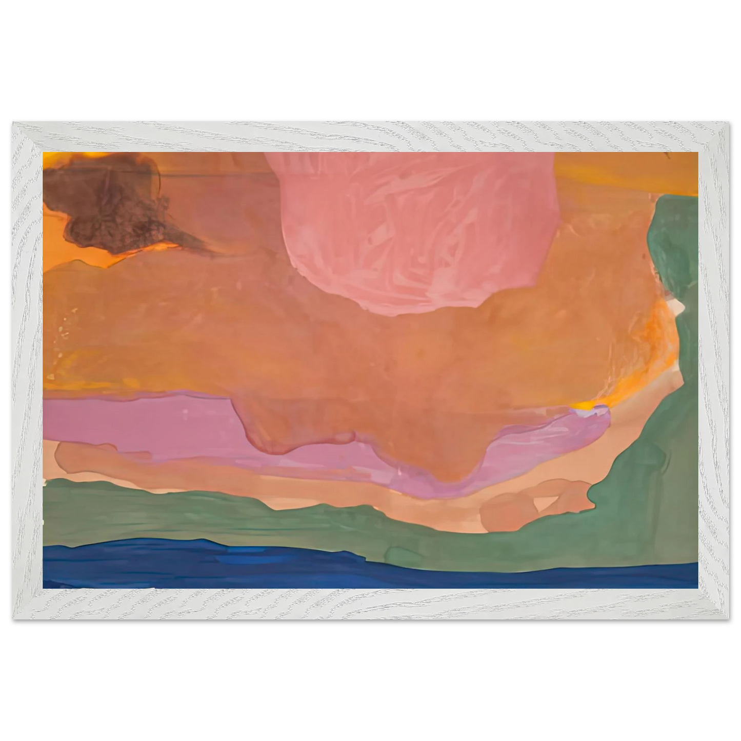 Helen Frankenthaler - Flood, 1967- Wall Art - 60x80 cm / 24x32 inches - Premium Wooden Framed Poster With Fine Art Paper-canvas - White frame