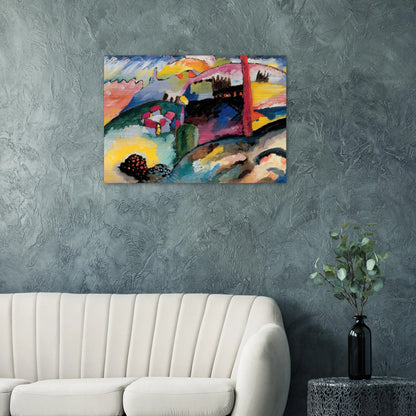 LANDSCAPE WITH FACTORY CHIMNEY 1910 - Wassily Kandinsky Brushed Aluminum Print - 70x100 cm / 28x40 inches | Wassily Kandinsky Aluminum Print | Wassily Kandinsky Prints
