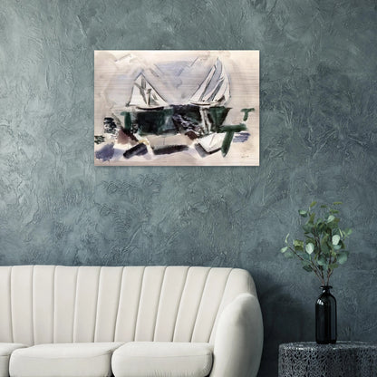 Schooner Yachts, Deer Isle, Maine - 1928 - John Marin Brushed Aluminum Print - 70x100 cm / 28x40 inches | John Marin Aluminum Print | John Marin Prints