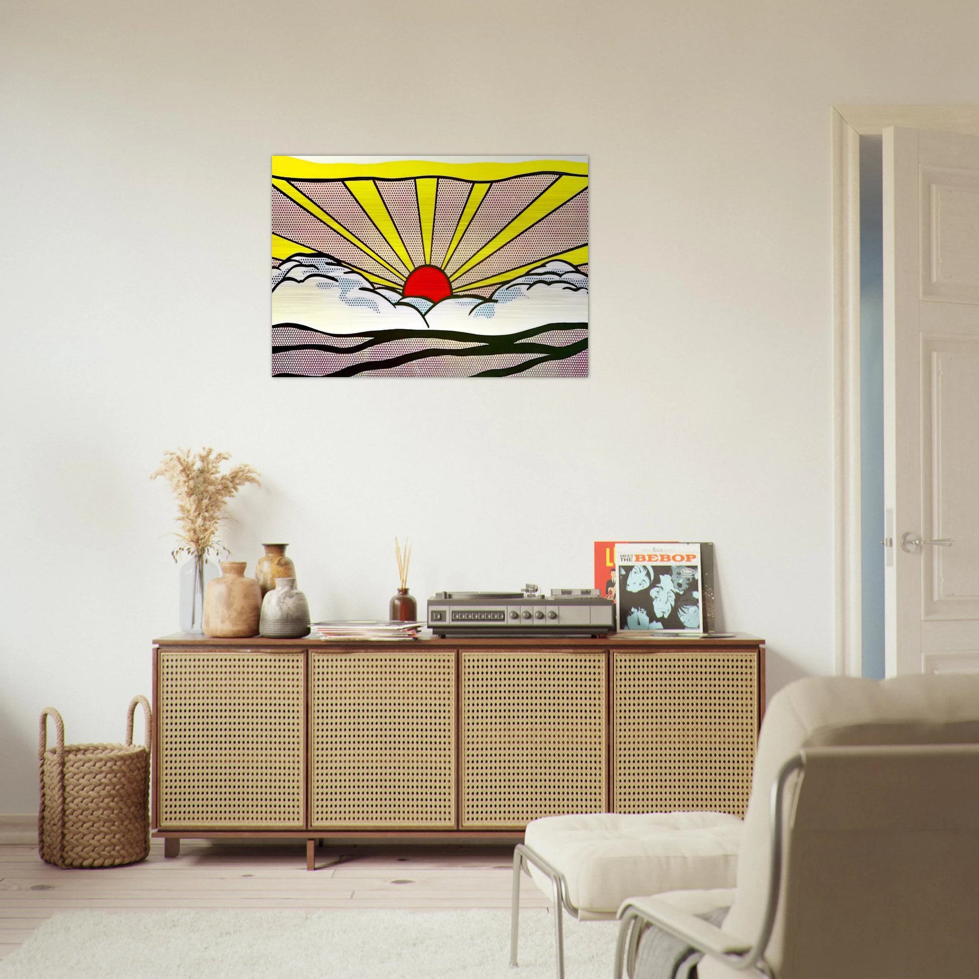 SUNRISE 1965 - Roy Lichtenstein Brushed Aluminum Print - 70x100 cm / 28x40 inches | Roy Lichtenstein Aluminum Print | Roy Lichtenstein Prints