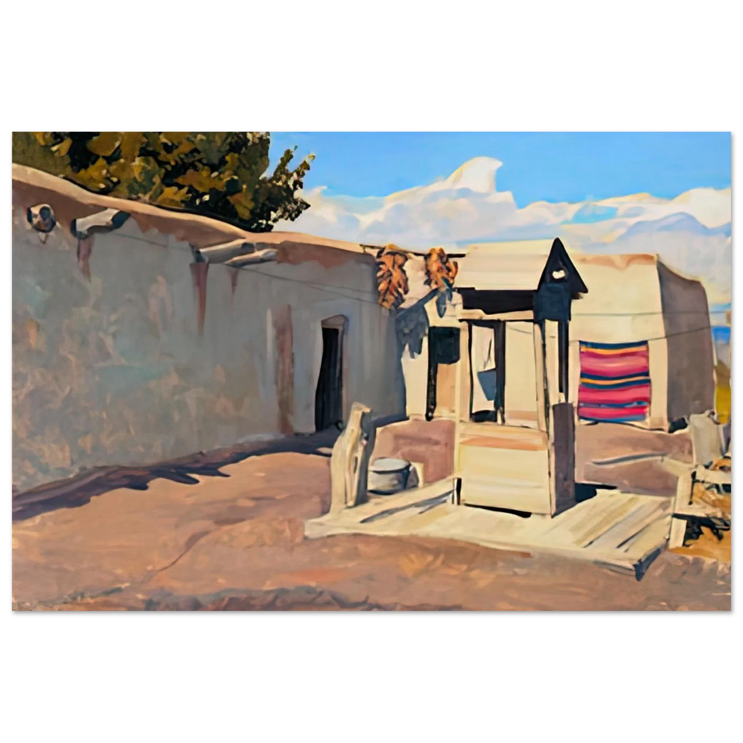 Maynard Dixon - OLD PATIO 1931 Wall art - A2 (42 x 59.4  cm) - Premium Wooden Framed Poster With Fine Art Paper-canvas - Black frame