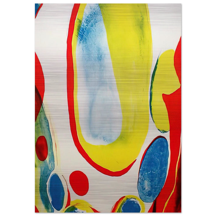 Red, Yellow and Blue - Alice Baber Brushed Aluminum Print - 70x100 cm / 28x40 inches | Alice Baber Aluminum Print | Alice Baber Prints