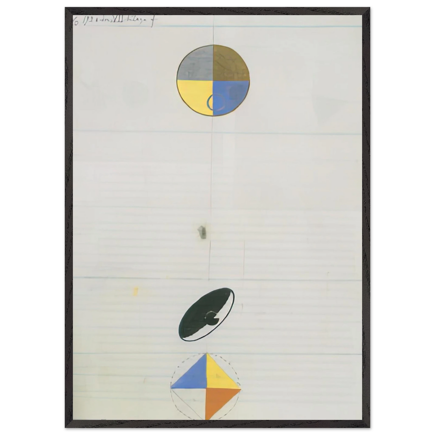 Hilma af Klint - SERIES NO VII NO 3F 1920 Wall art - 60x80 cm / 24x32 inches - Premium Wooden Framed Poster With Fine Art Paper - White frame