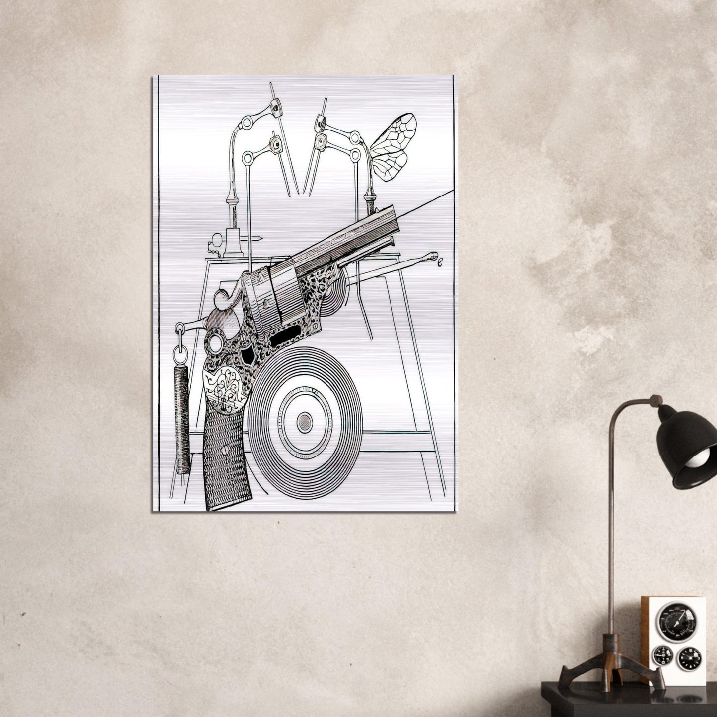 The Harmonious Fagot Illustration for The Misfortunes of the Immortals - Max Ernst Brushed Aluminum Print - 70x100 cm / 28x40 inches | Max Ernst Aluminum Print | Max Ernst Prints