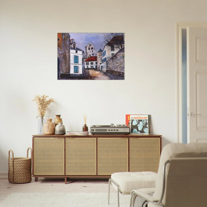 VILLAGE STREET - Maurice Utrillo Brushed Aluminum Print - 70x100 cm / 28x40 inches | Maurice Utrillo Aluminum Print | Maurice Utrillo Prints