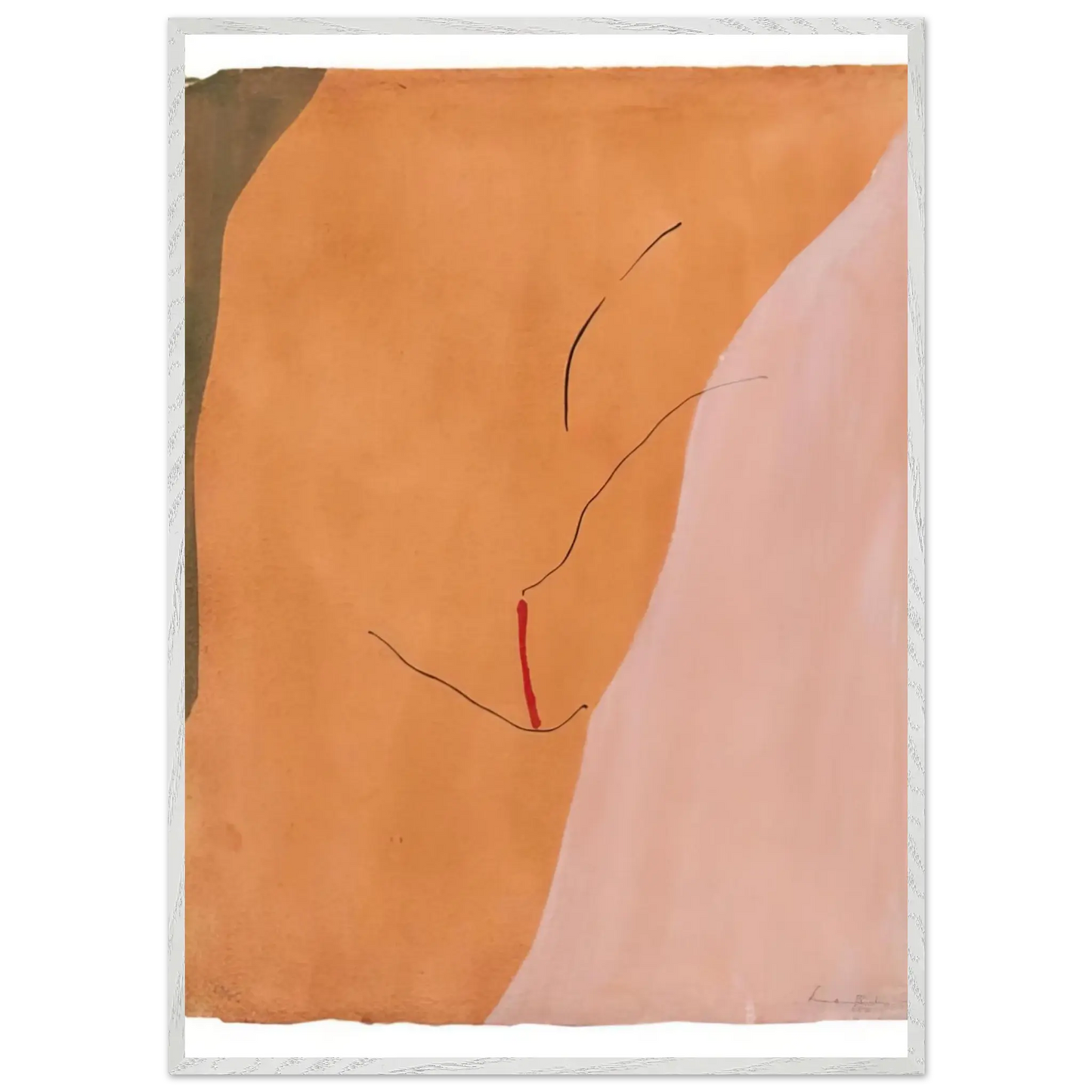Helen Frankenthaler - Sanguine Mood - 1971 Wall art - A3 (29.7 x 42  cm) - Premium Wooden Framed Poster With Fine Art Paper - Black frame