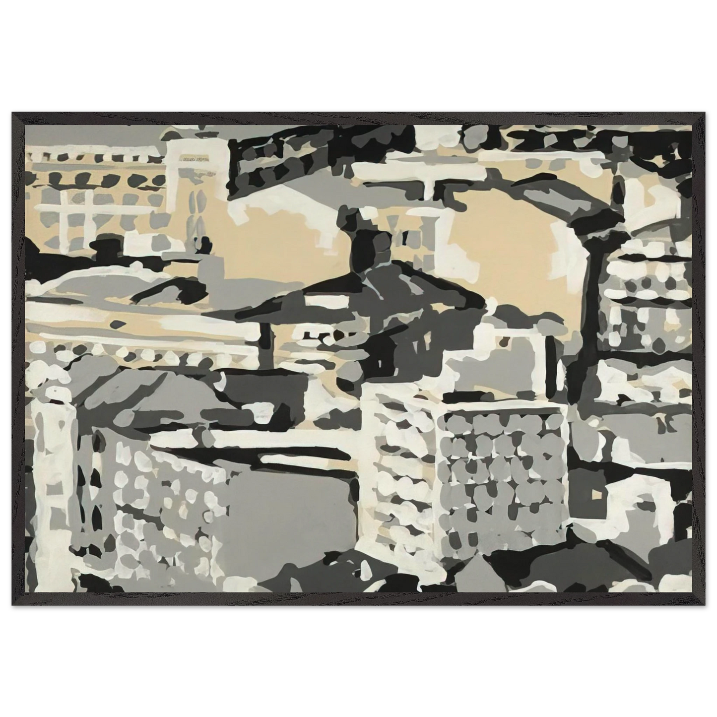 TOWNSCAPE 1969 0 - Gerhard Richter 70x100 cm / 28x40 inches Framed Art Print – Black Wooden Frame