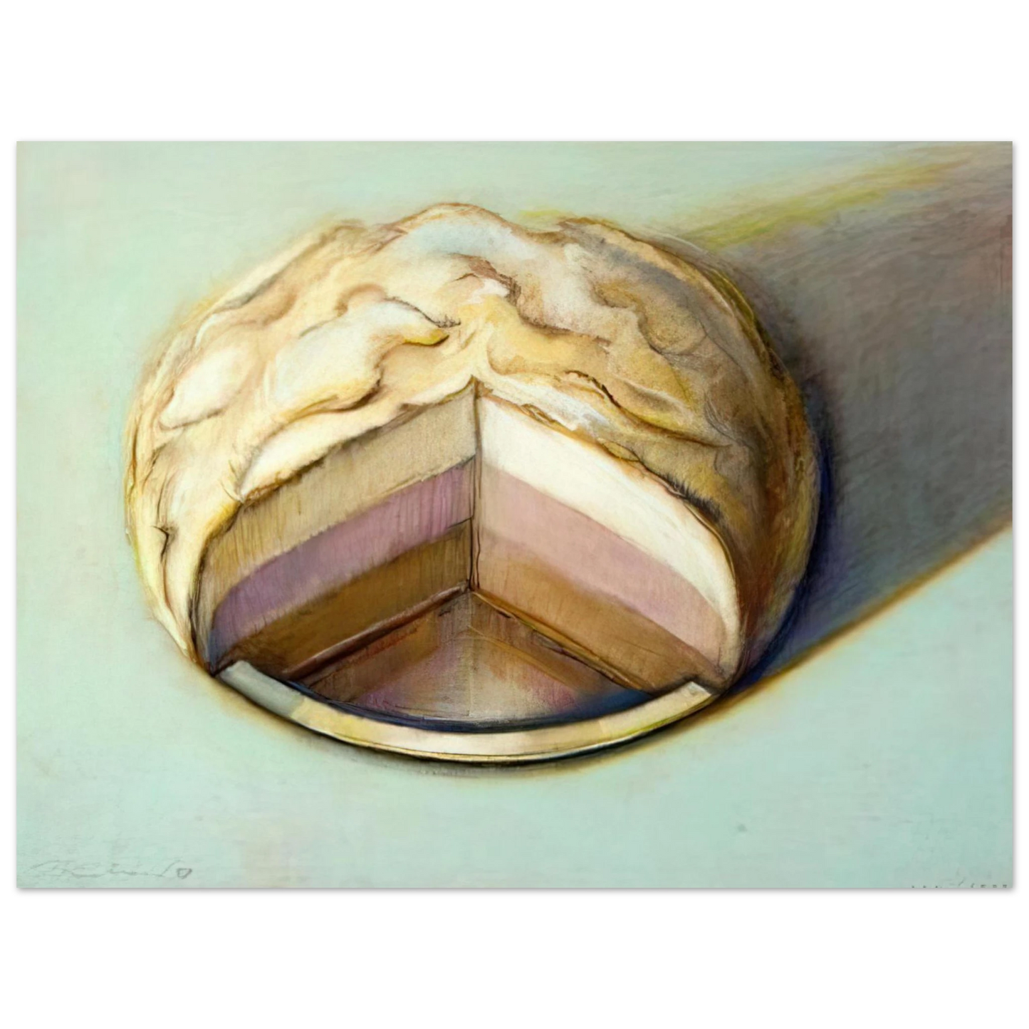 Wayne Thiebaud - Neapolitan Meringue - 1999 Wall Art - 21x29.7 cm / 8x12" - Fine Art Poster - -