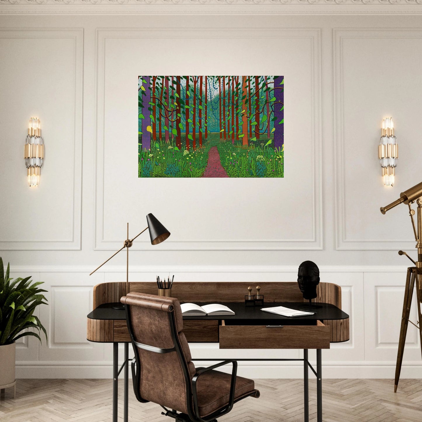 David Hockney - David Hockney Brushed Aluminum Print - 70x100 cm / 28x40 inches | David Hockney Aluminum Print | David Hockney Prints