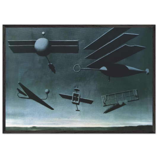 BLACK FLAG 1937 - Rene Magritte 70x100 cm / 28x40 inches Framed Art Print – Black Wooden Frame