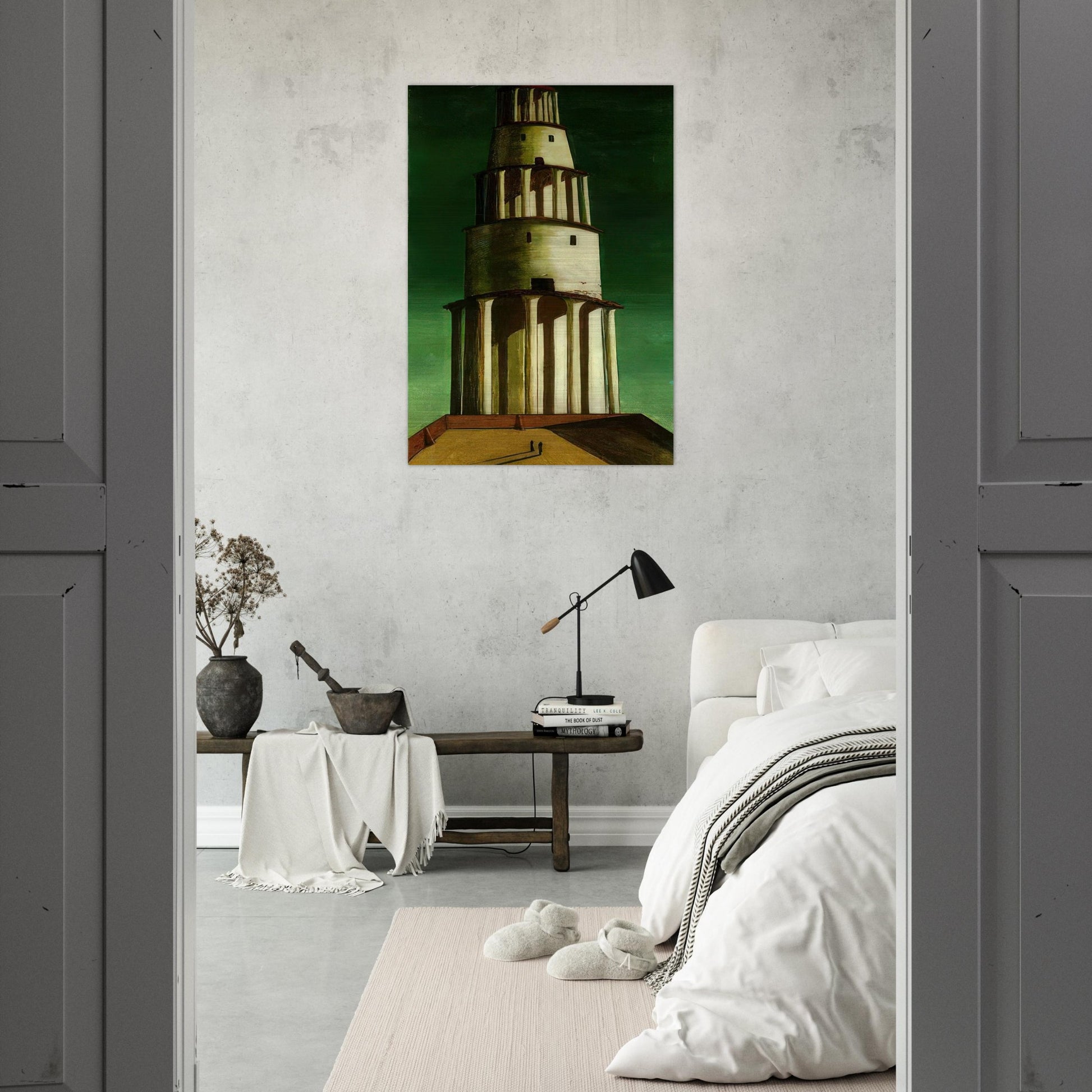 THE GREAT TOWER 1913 - Giorgio de Chirico Brushed Aluminum Print - 70x100 cm / 28x40 inches | Giorgio de Chirico Aluminum Print | Giorgio de Chirico Prints