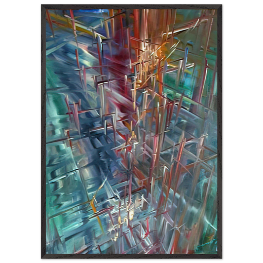 Calculating Space - Konrad Zuse 70x100 cm / 28x40 inches Framed Art Print – Black Wooden Frame