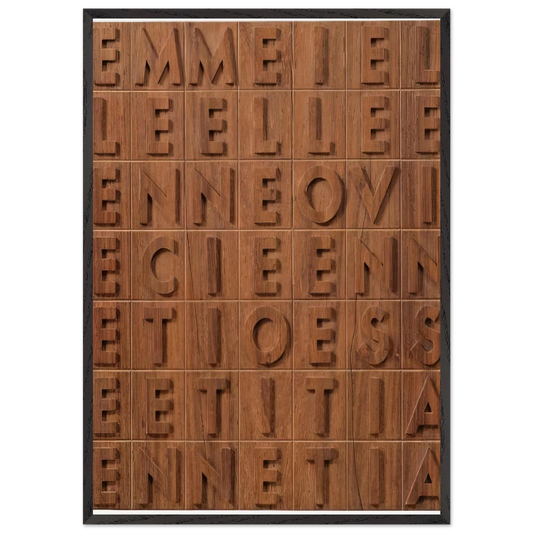 EMME I ELLE 1970 - Alighiero Boetti 70x100 cm / 28x40 inches Framed Art Print – Black Wooden Frame