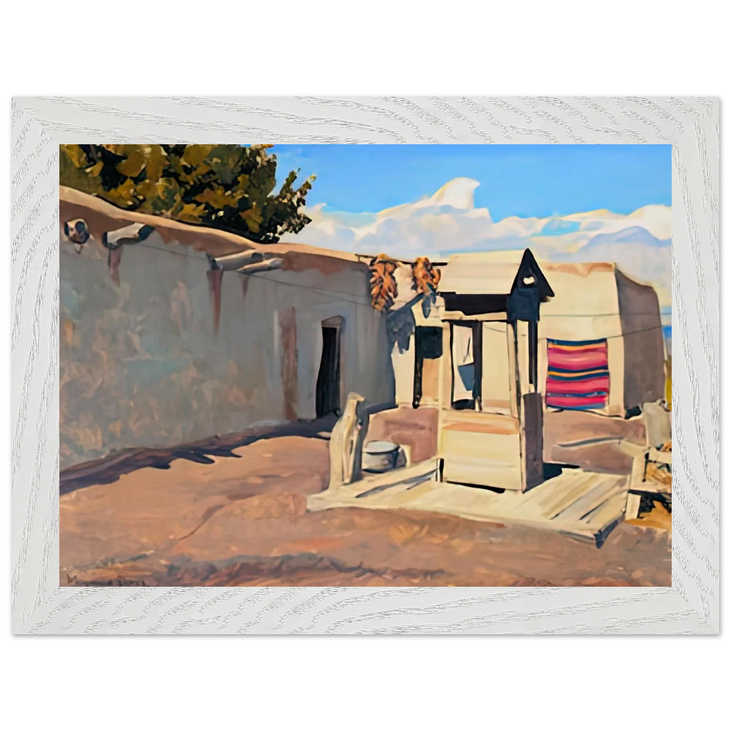Maynard Dixon - OLD PATIO 1931 Wall art - 27x35 cm / 11x14 inches - Premium Wooden Framed Poster With Fine Art Paper-canvas - Wood frame