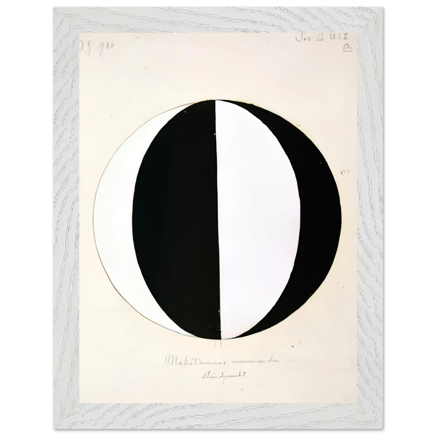 Hilma af Klint - THE MAHATMAS PRESENT STANDING POINT SERIES II NO 2A 1920 Wall art - A3 (29.7 x 42  cm) - Premium Wooden Framed Poster With Fine Art Paper-canvas - Black frame