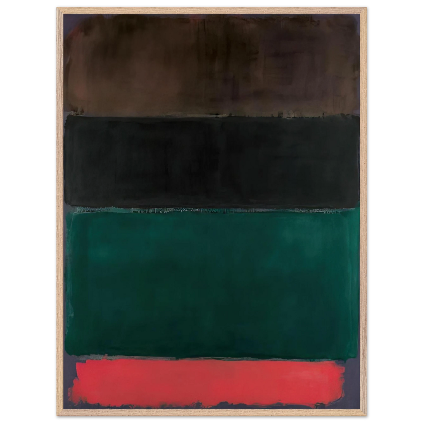 Mark Rothko - Untitled Red-Brown, Black, Green, Red - 1962 Wall Art - 30x40 cm / 12x16 inches - Premium Wooden Framed Poster With Fine Art Paper-canvas - White frame