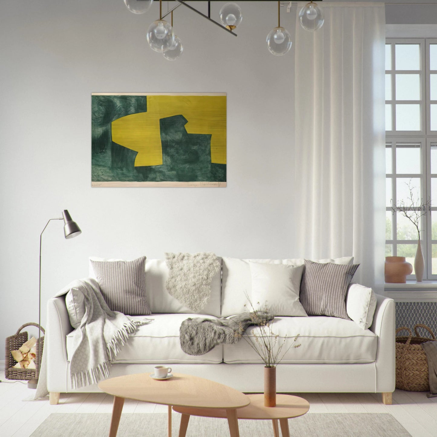 Composition verte et jaune - 1966 - Serge Poliakoff Brushed Aluminum Print - 70x100 cm / 28x40 inches | Serge Poliakoff Aluminum Print | Serge Poliakoff Prints