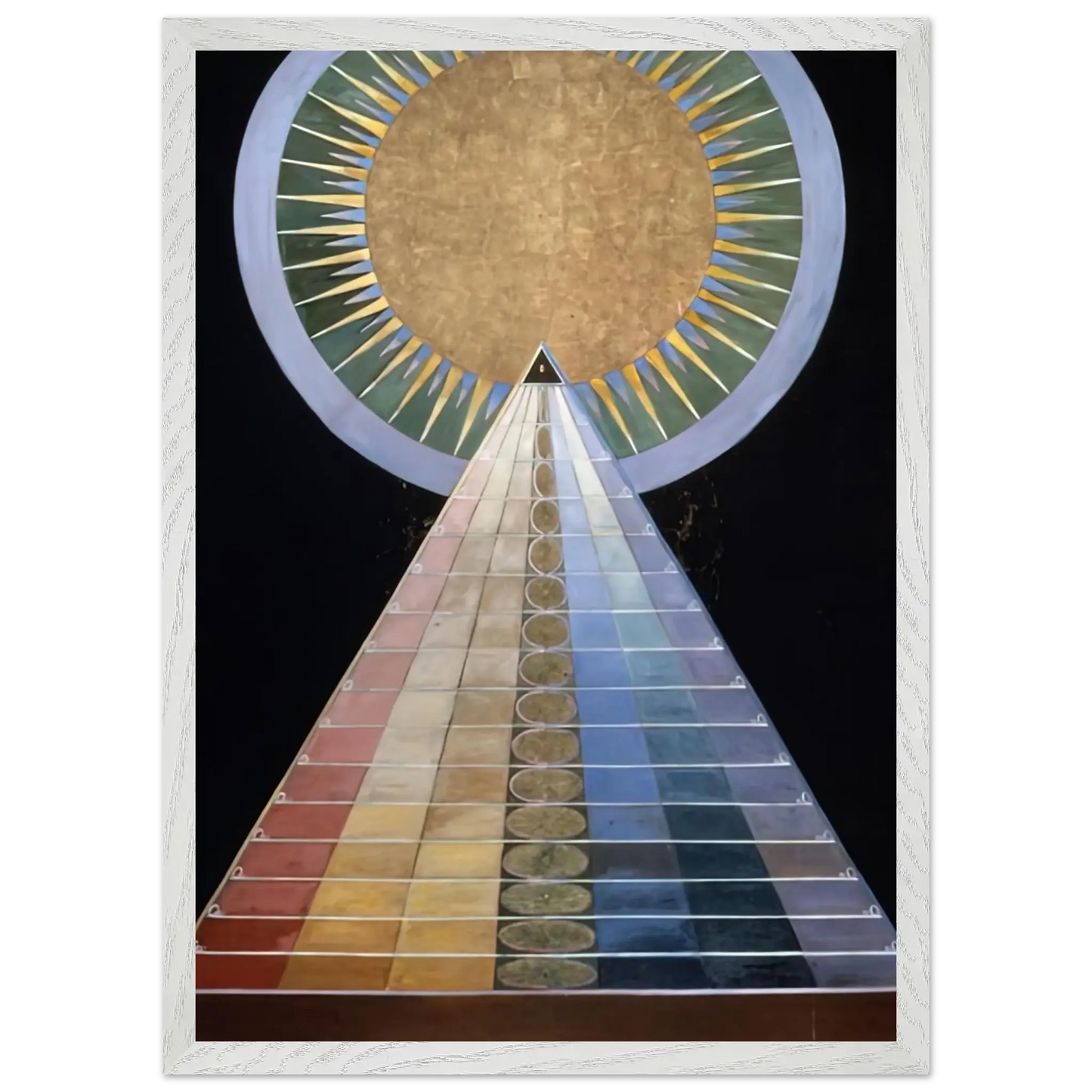 Hilma af Klint - ALTAR PAINTING 1915 Wall art - 13x18 cm / 5x7 Inches - Premium Wooden Framed Poster With Fine Art Paper - White frame