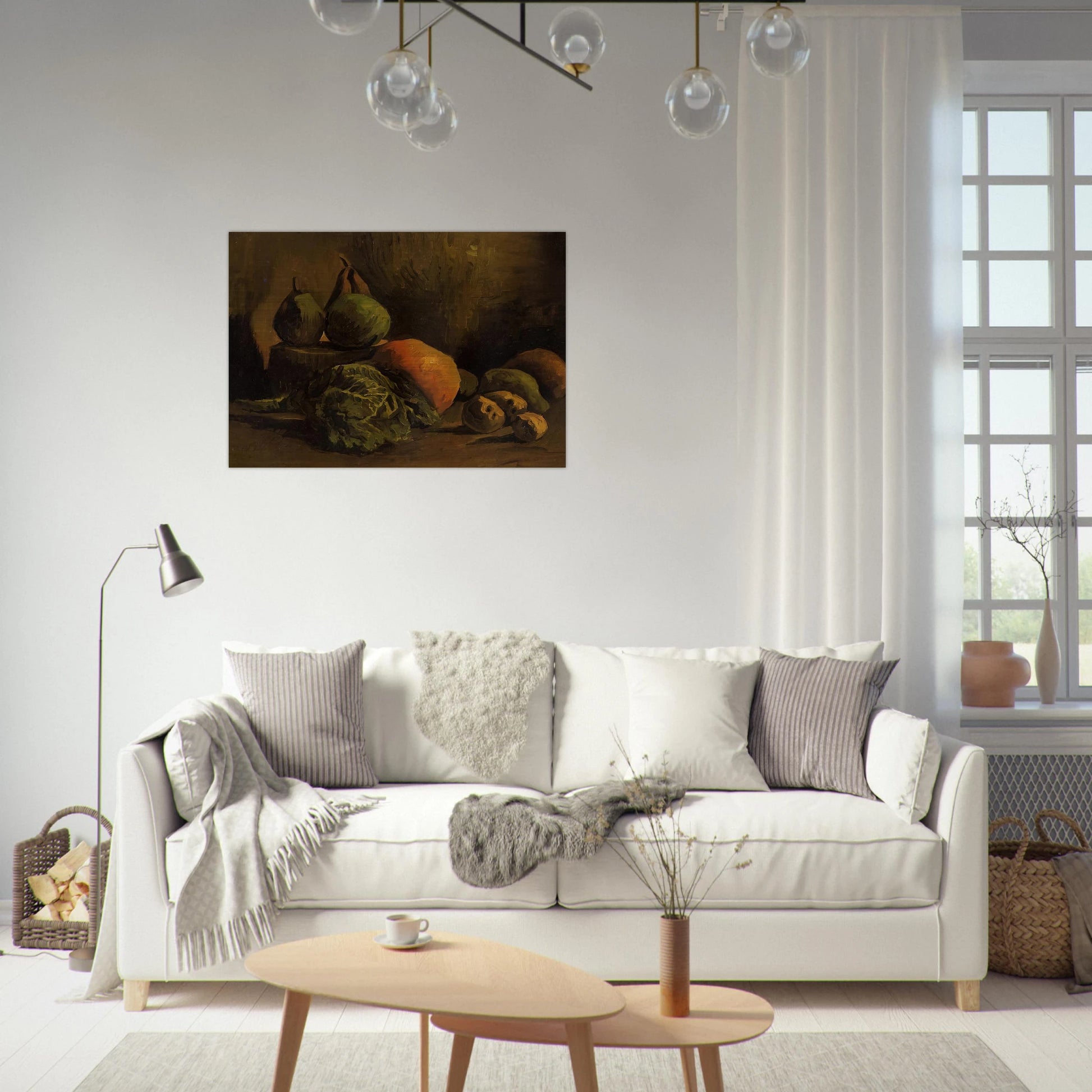 Still Life with Vegetables and Fruit - Vincent van Gogh Brushed Aluminum Print - 70x100 cm / 28x40 inches | Vincent van Gogh Aluminum Print | Vincent van Gogh Prints