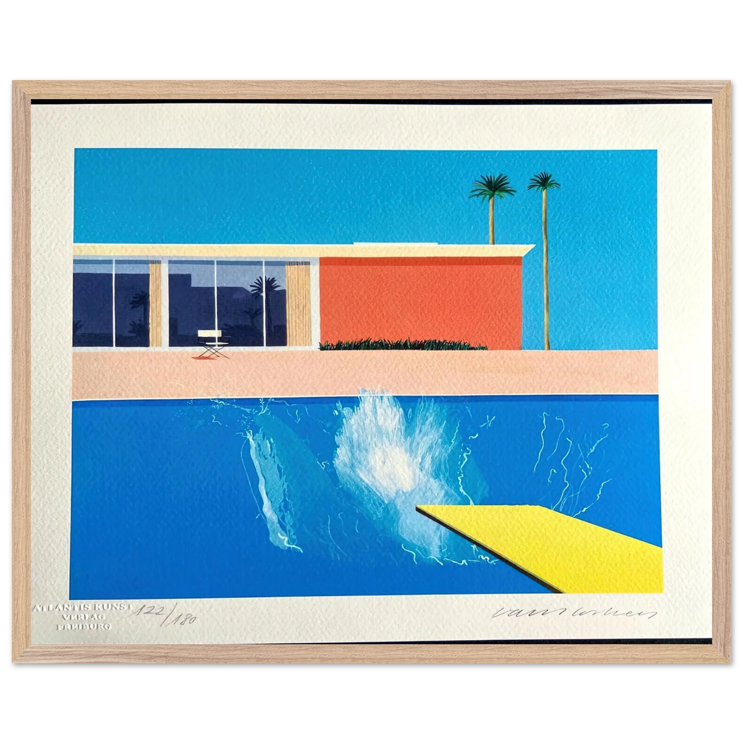 David Hockney - David Hockney Wall art - 27x35 cm / 11x14 inches - Premium Wooden Framed Poster With Fine Art Paper-canvas - White frame