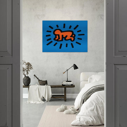 RADIANT BABY FROM ICONS SERIES 1990 - Keith Haring Brushed Aluminum Print - 70x100 cm / 28x40 inches | Keith Haring Aluminum Print | Keith Haring Prints