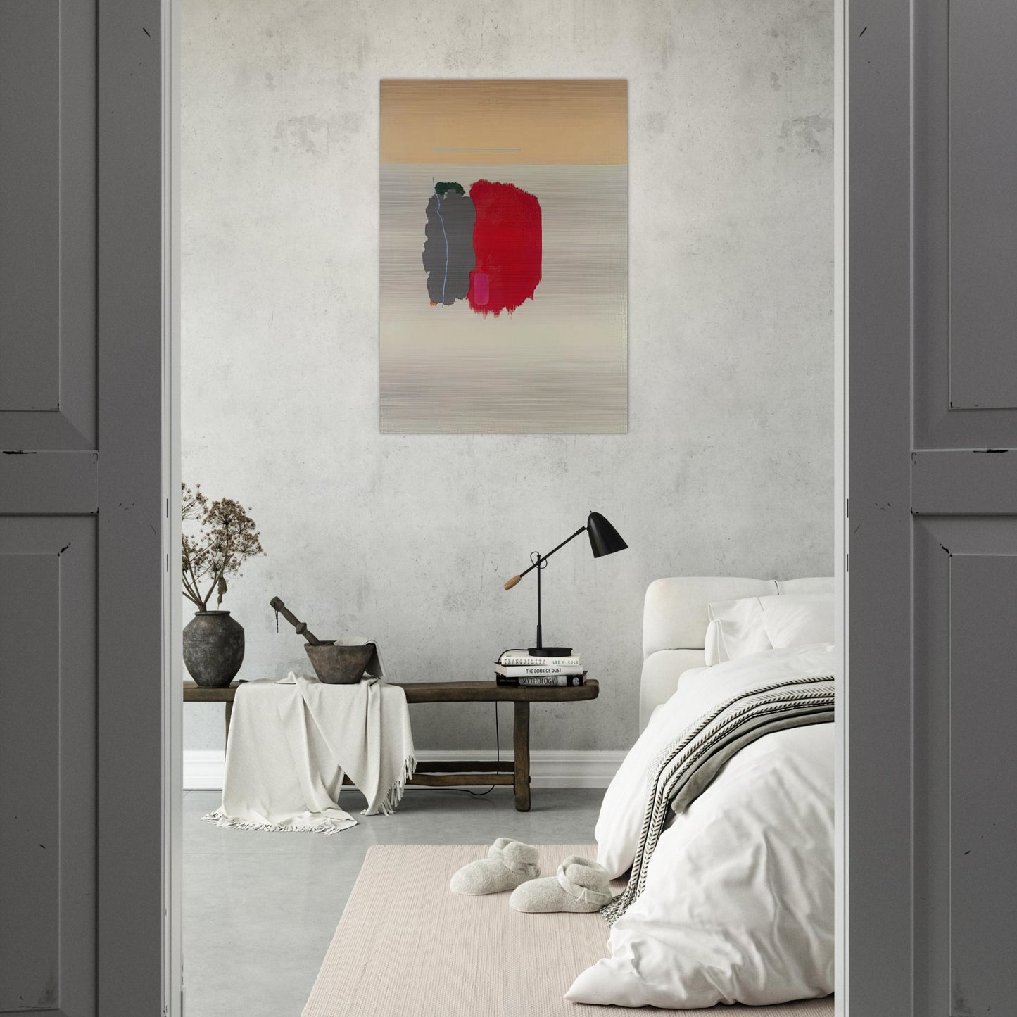 Red Spot - 1954 - John Ferren Brushed Aluminum Print - 70x100 cm / 28x40 inches | John Ferren Aluminum Print | John Ferren Prints