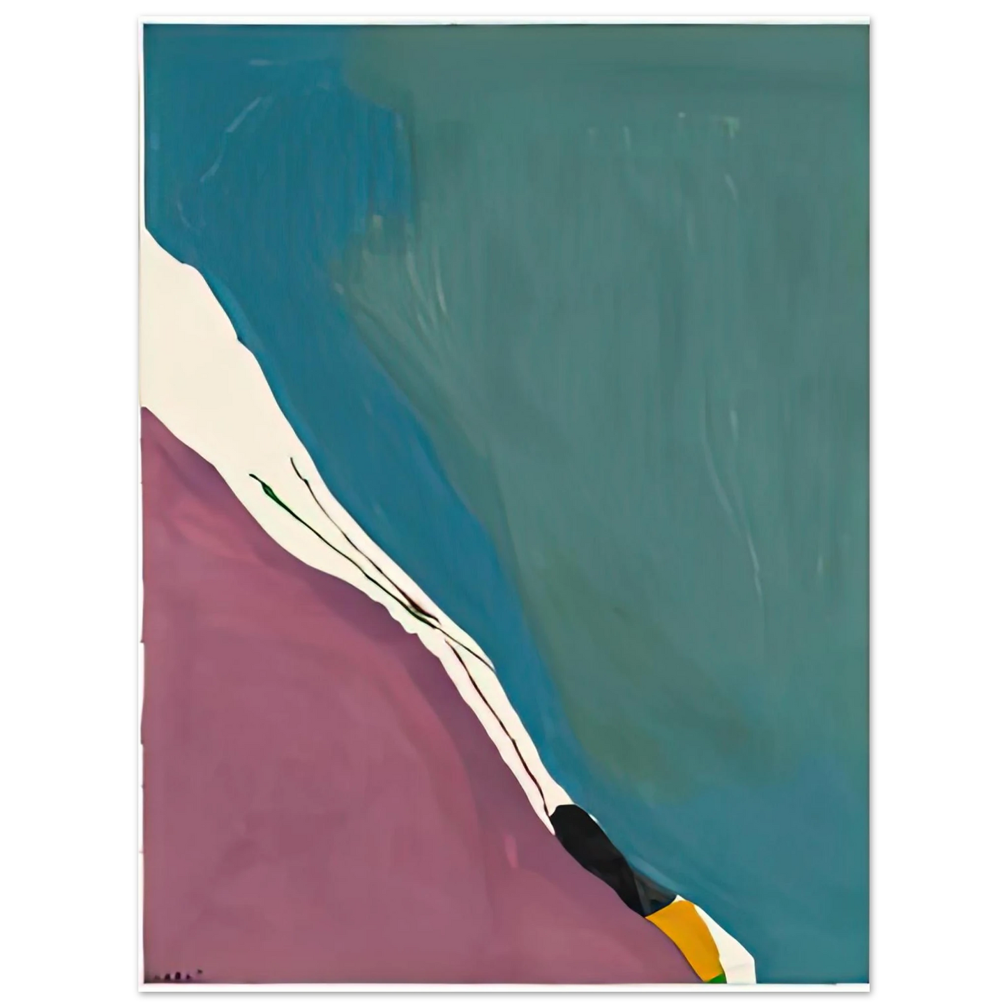 Helen Frankenthaler - Red Travels, 1971- Wall Art - 21x29.7 cm / 8x12" - Premium Wooden Framed Poster With Fine Art Paper-canvas - White frame