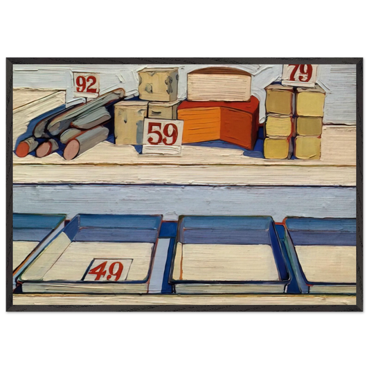 Delicatessen Counter - 1962 - Wayne Thiebaud 70x100 cm / 28x40 inches Framed Art Print – Black Wooden Frame
