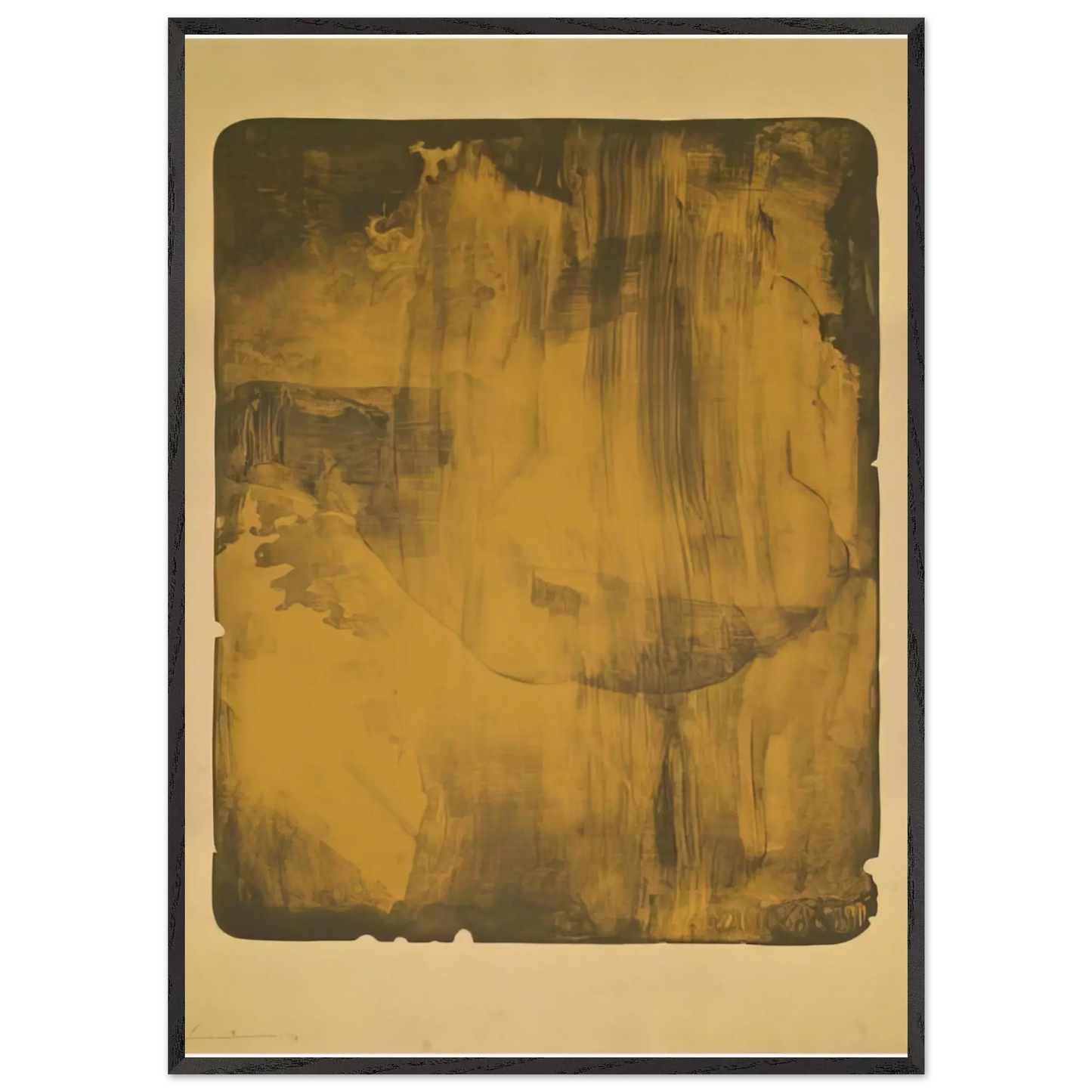 Helen Frankenthaler - Bronze Smoke - 1978 Wall art - 60x80 cm / 24x32 Inches - Premium Wooden Framed Poster With Fine Art Paper - Black frame
