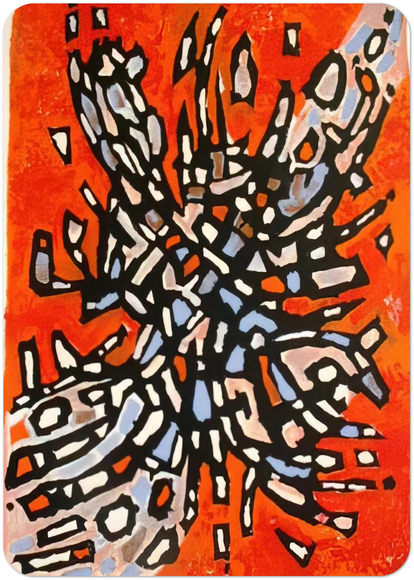 Plate from Les Cantiques Spirituels - 1958 By Alfred Manessier Pack of 10 Post Cards | Alfred Manessier Post Cards | A6 (10.5 x 14.8 cm) - 4.1 x 5.8 inches