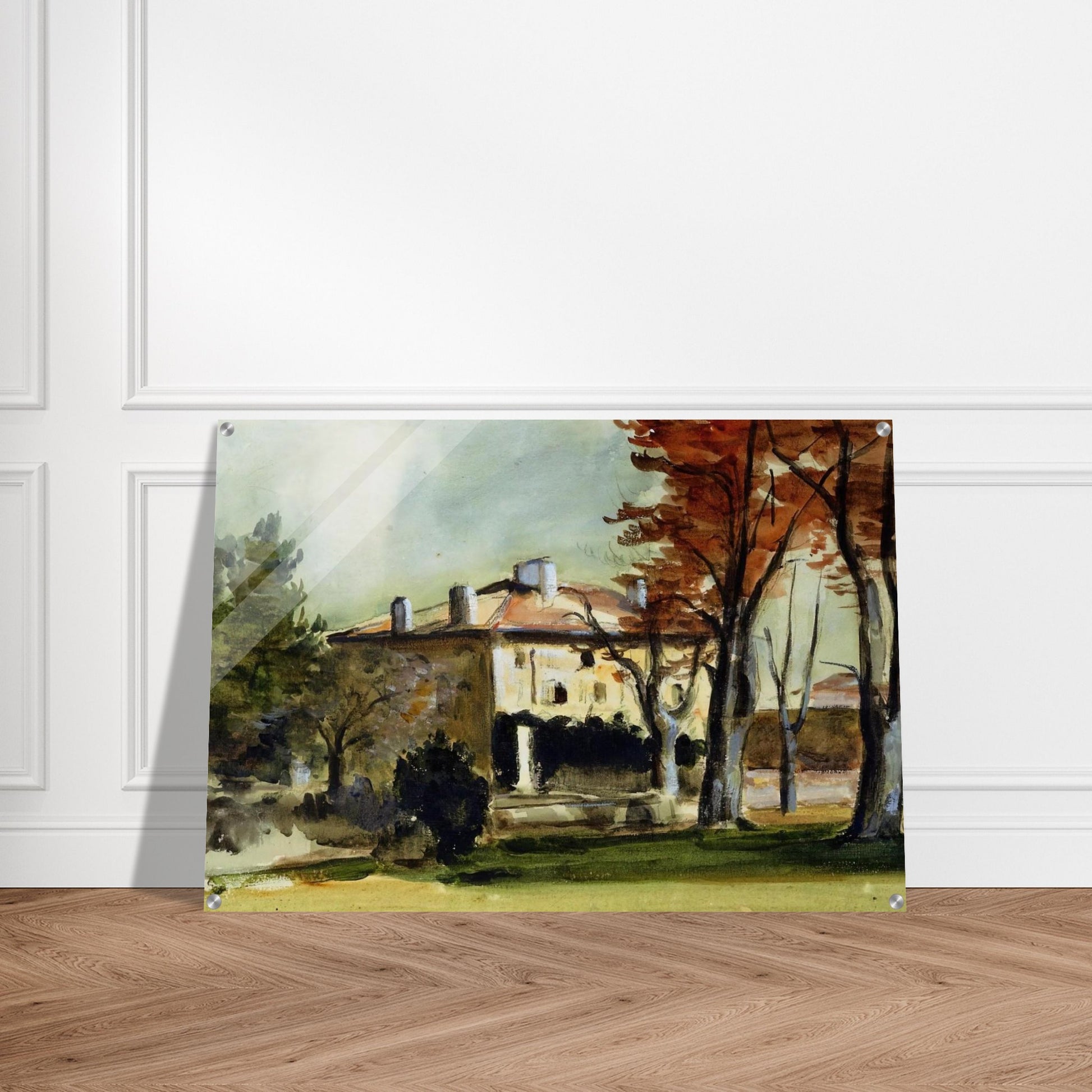 The Manor House at Jas de Bouffan - Paul Cézanne Acrylic Print - 70x100 cm / 28x40″ inches | Paul Cézanne Wall Art | Paul Cézanne Prints