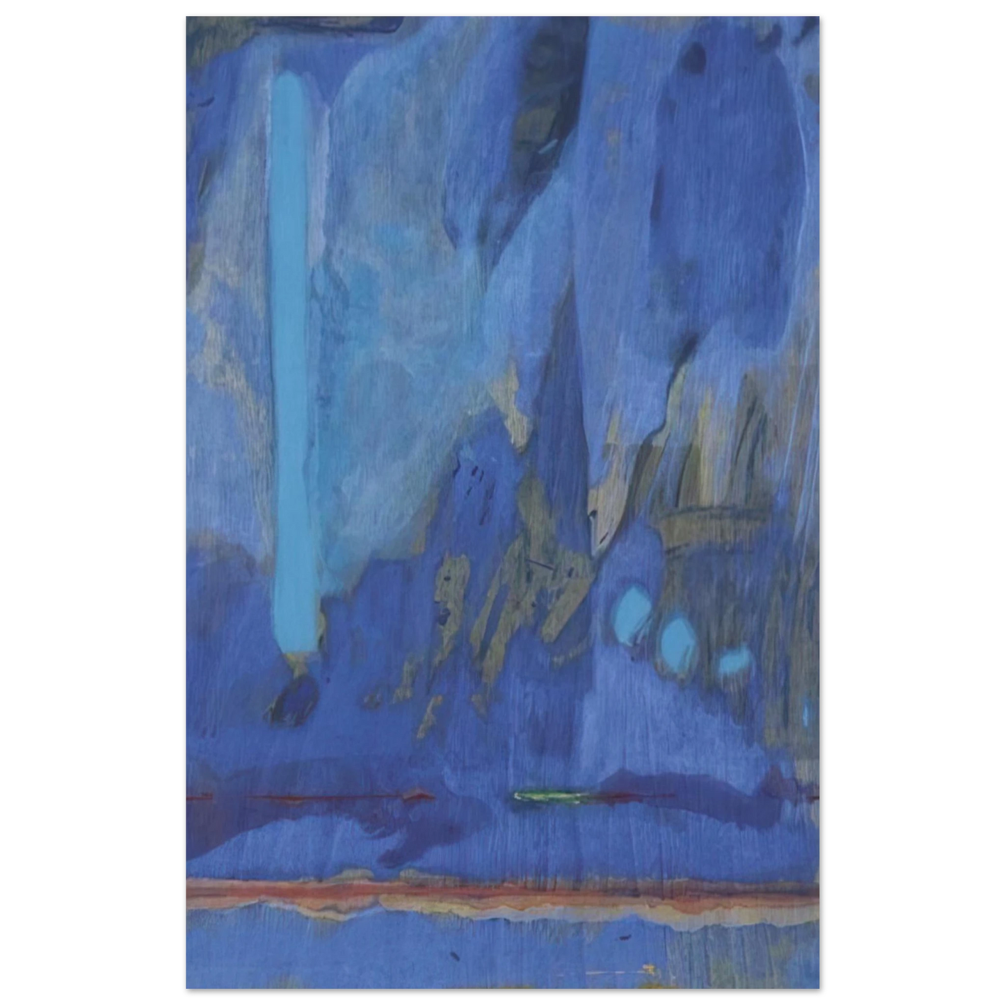 Helen Frankenthaler - Tales of Genji III - 1998 Wall art - 28x43  cm / XL (11x17 inches) - Premium Wooden Framed Poster With Fine Art Paper-canvas - White frame