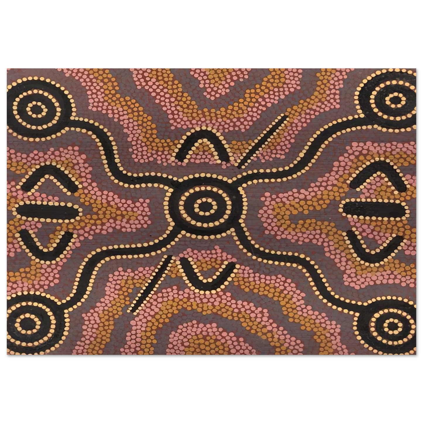 Untitled - 1980 - Clifford Possum Tjapaltjarri Brushed Aluminum Print - 70x100 cm / 28x40 inches | Clifford Possum Tjapaltjarri Aluminum Print | Clifford Possum Tjapaltjarri Prints