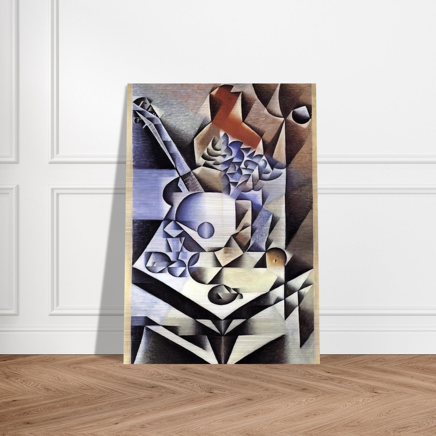 STILL LIFE WITH FLOWERS 1912 - Juan Gris Brushed Aluminum Print - 70x100 cm / 28x40 inches | Juan Gris Aluminum Print | Juan Gris Prints