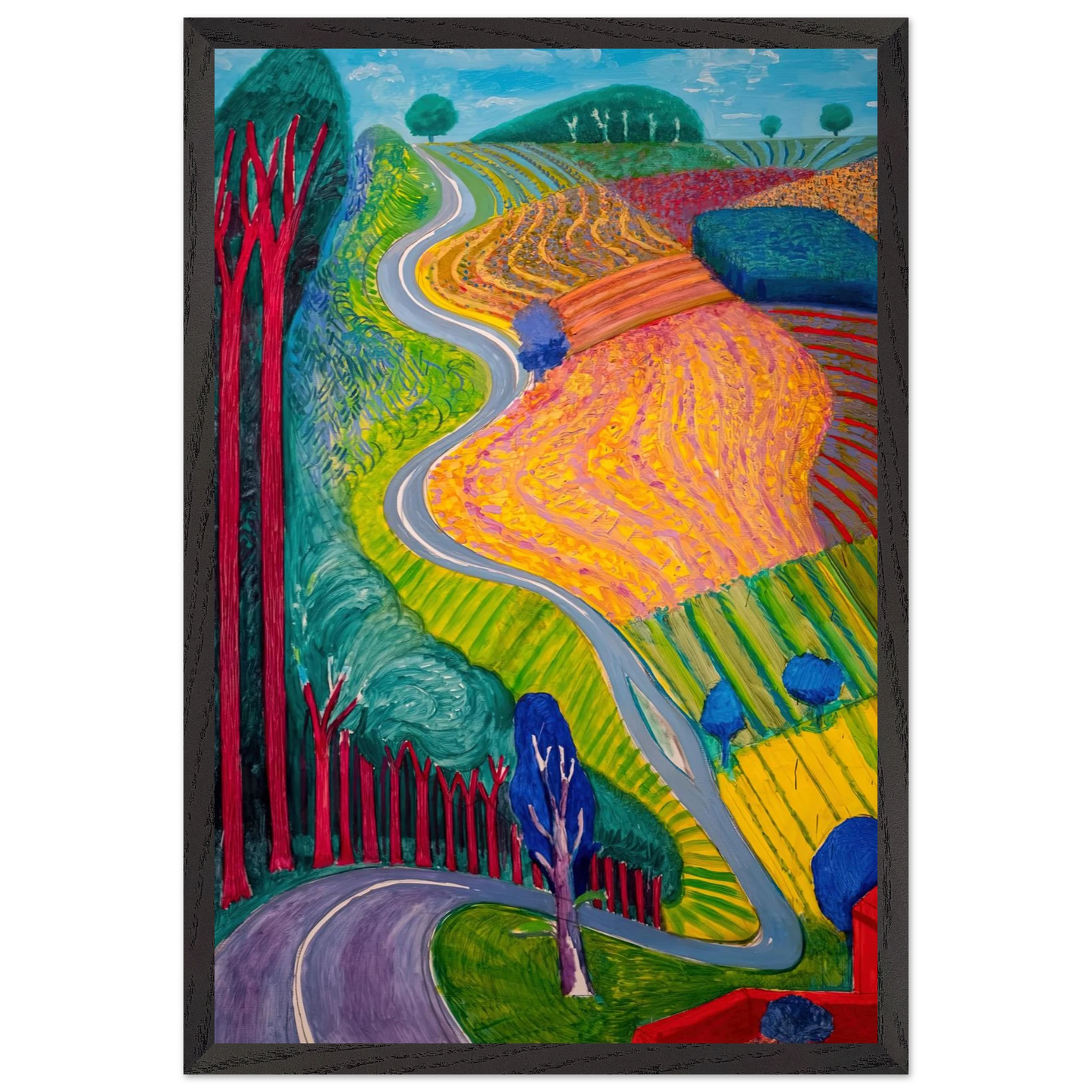 David Hockney - David Hockney Wall art - 40x50 cm / 16x20 inches - Premium Wooden Framed Poster With Fine Art Paper-canvas - Black frame