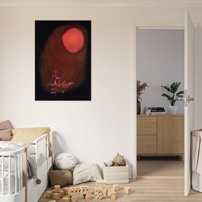 RED SUN AND SHIP - Wassily Kandinsky Brushed Aluminum Print - 70x100 cm / 28x40 inches | Wassily Kandinsky Aluminum Print | Wassily Kandinsky Prints