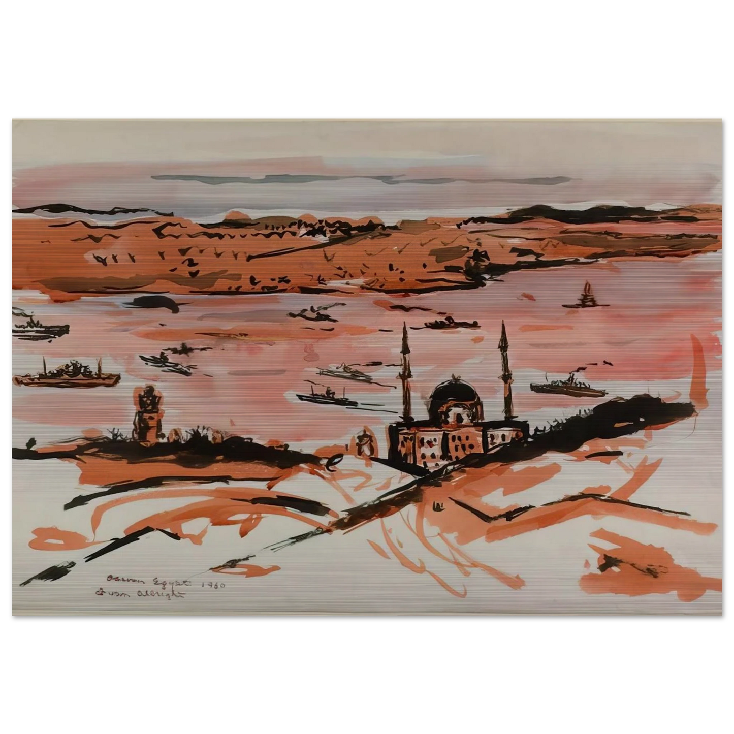 NILE RIVER AT ASWAN EGYPT 1960 - Ivan Albright Brushed Aluminum Print - 70x100 cm / 28x40 inches | Ivan Albright Aluminum Print | Ivan Albright Prints