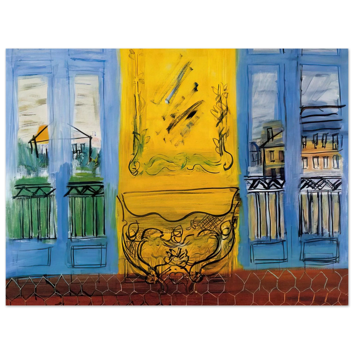 Raoul Dufy - CONSOLE WITH TWO WINDOWS 1948  75x100 cm / 30x40inches Fine Art Poster