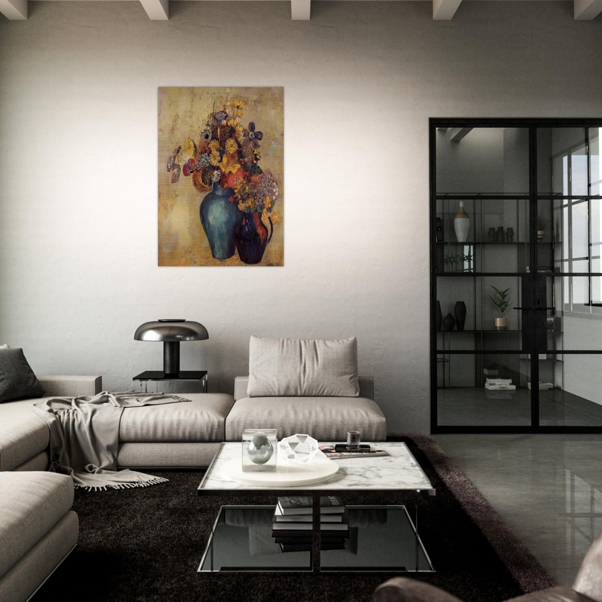 FLOWERS 1 - Odilon Redon Brushed Aluminum Print - 70x100 cm / 28x40 inches | Odilon Redon Aluminum Print | Odilon Redon Prints