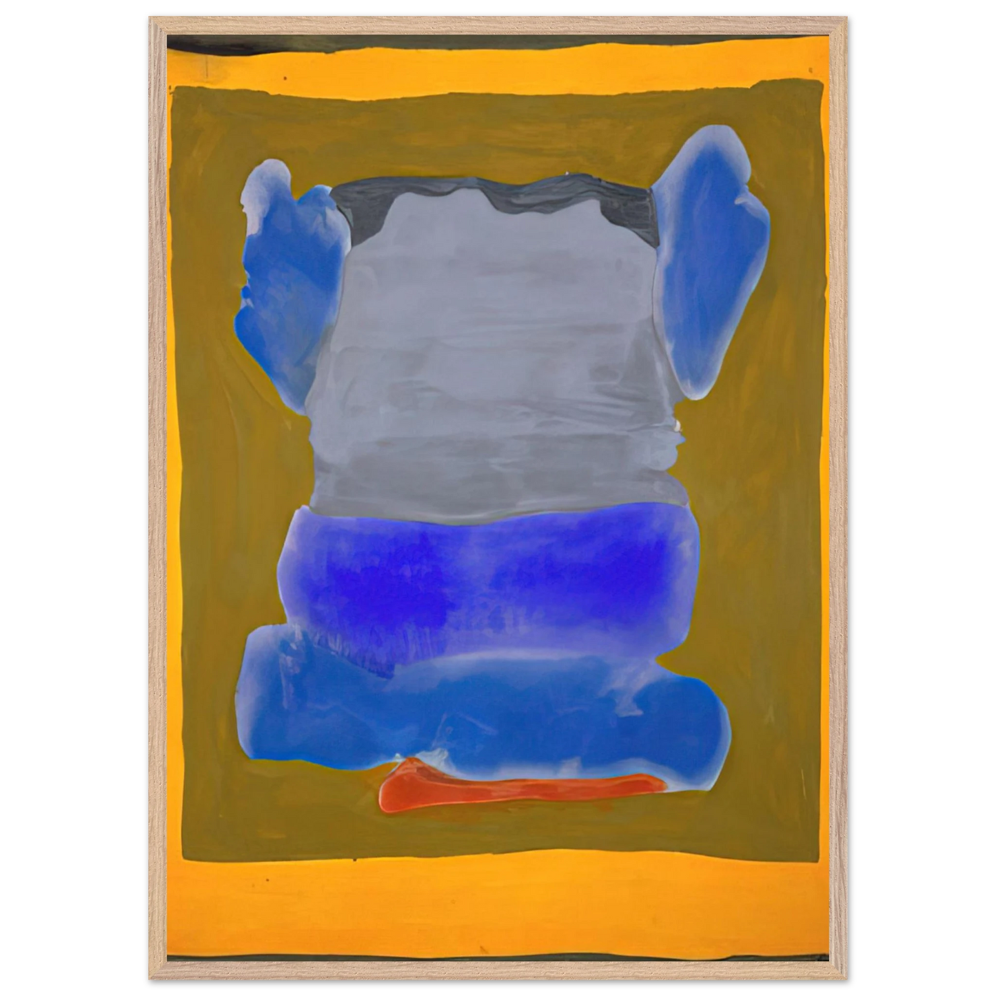 Helen Frankenthaler - Buddha s Court - 1964 Wall art - 60x80 cm / 24x32 inches - Premium Wooden Framed Poster With Fine Art Paper-canvas - Black frame