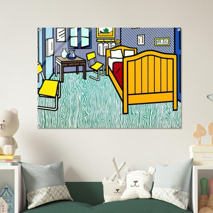 BEDROOM AT ARLES 1992 - Roy Lichtenstein Acrylic Print - 70x100 cm / 28x40″ inches