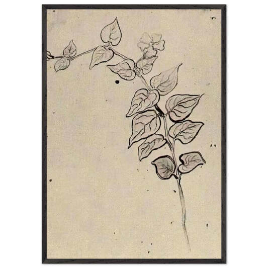 Branch with Leaves - Vincent van Gogh 70x100 cm / 28x40 inches Framed Art Print – Black Wooden Frame