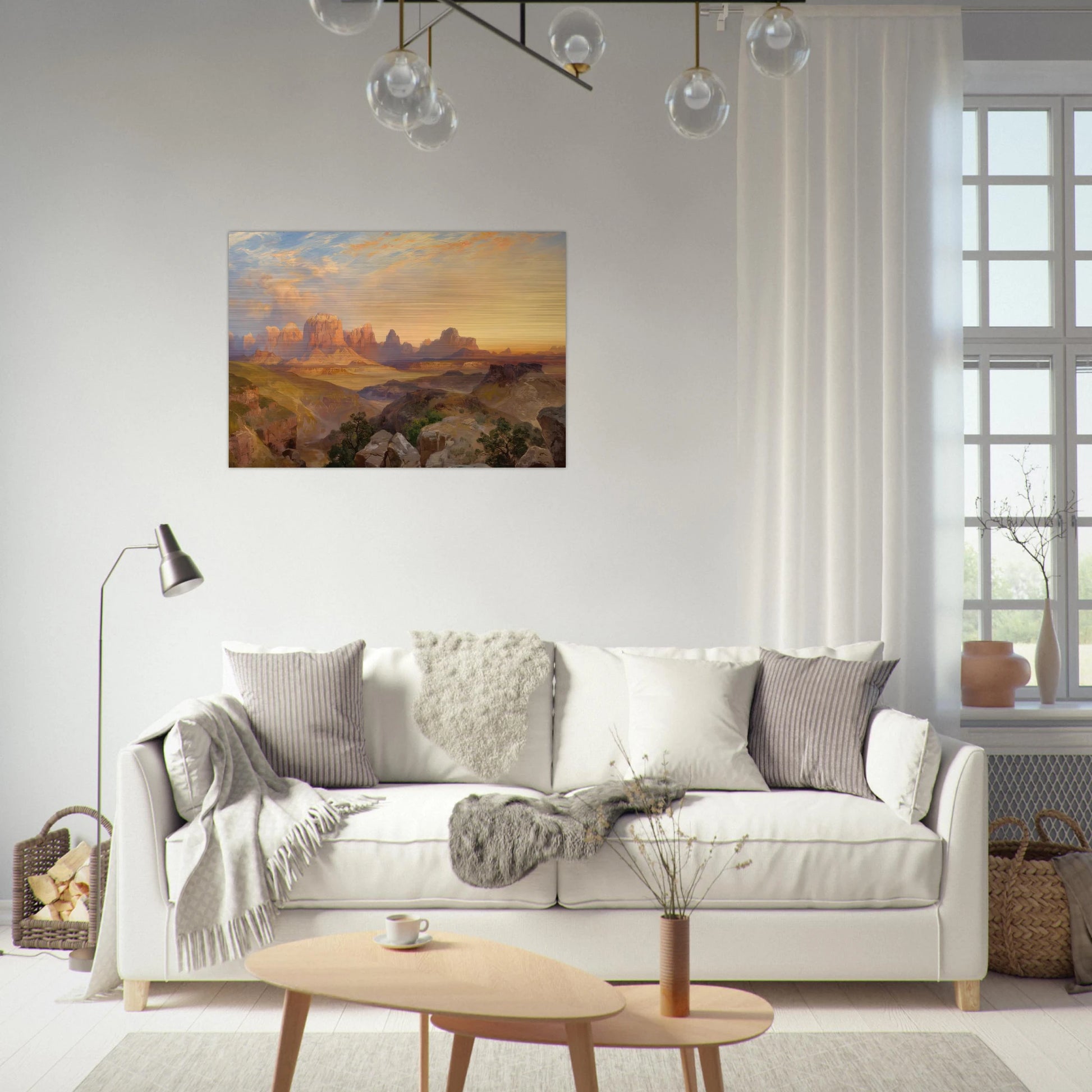 Virgin River Utah - Thomas Moran Brushed Aluminum Print - 70x100 cm / 28x40 inches | Thomas Moran Aluminum Print | Thomas Moran Prints