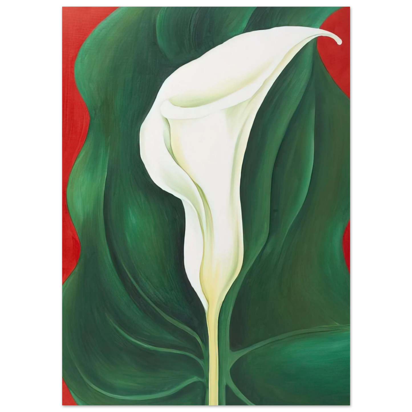Georgia O'Keeffe - Single Calla Lily  Red  Fine Art Poster