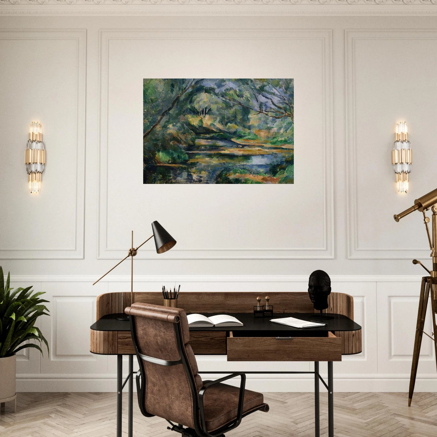 The Brook - Paul Cézanne Brushed Aluminum Print - 70x100 cm / 28x40 inches | Paul Cézanne Aluminum Print | Paul Cézanne Prints