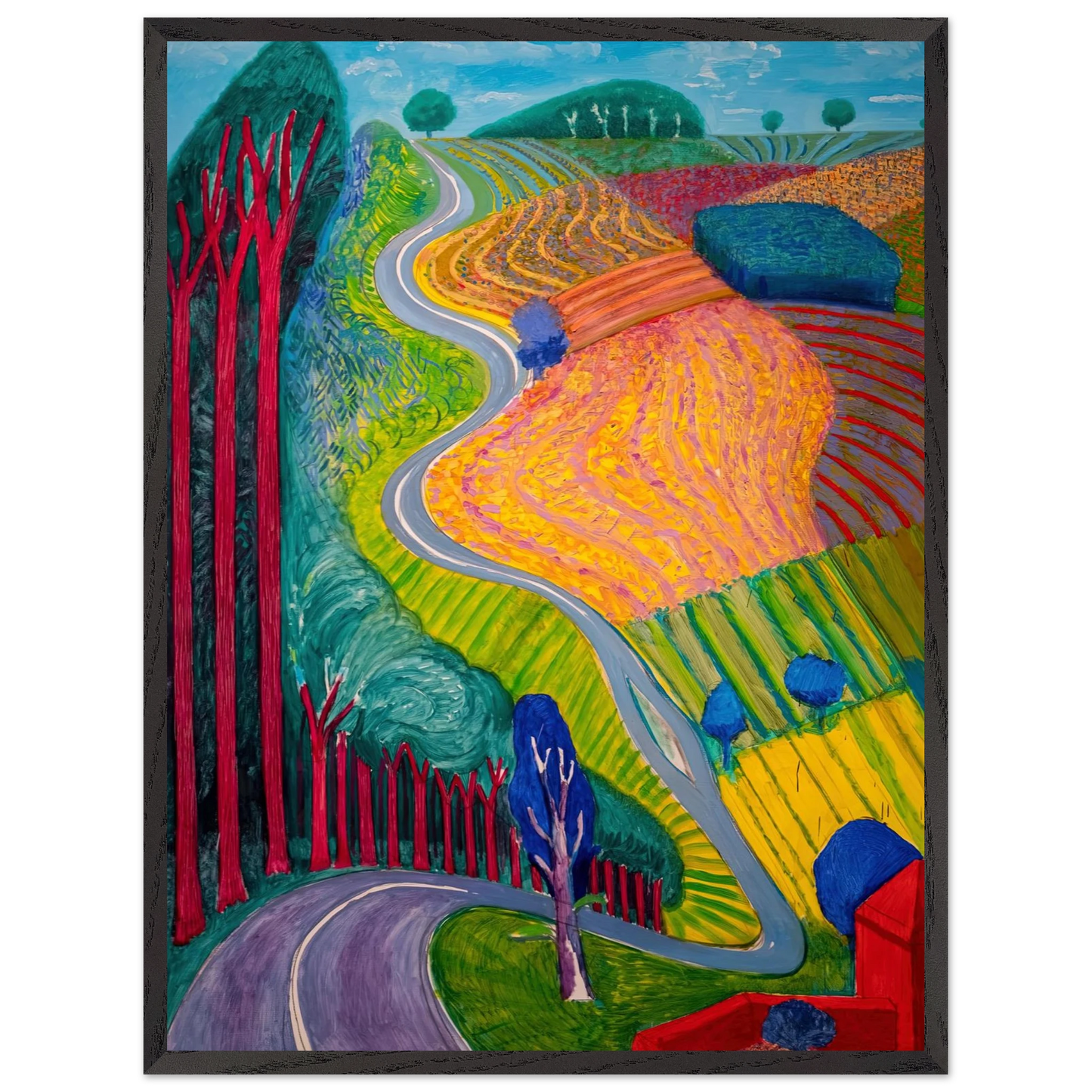 David Hockney - David Hockney Wall art - 20x25 cm / 8x10 inches - Premium Wooden Framed Poster With Fine Art Paper-canvas - Black frame