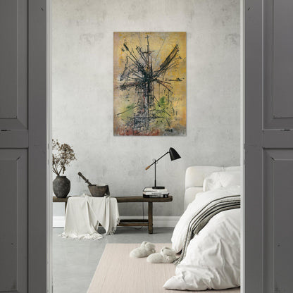 The Windmill - 1951 - Wols Brushed Aluminum Print - 70x100 cm / 28x40 inches | Wols Aluminum Print | Wols Prints